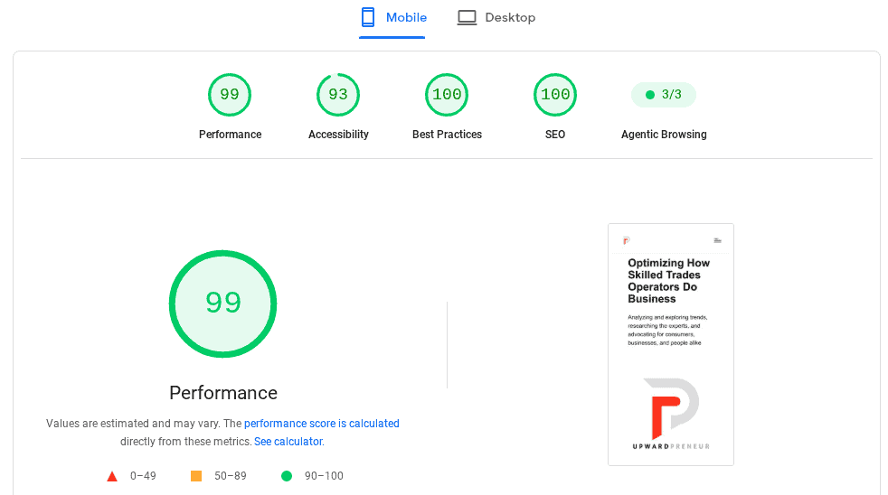 Elite service business website mobile optimization for performance and seo