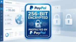 256 bit encrypted checkout protected by paypal
